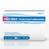 MICRALAX CITRATO/LAURIL SULFOACETATO 450 mg/ml + 45 mg/ml SOLUCION RECTAL 4 ENEMAS 5 ml