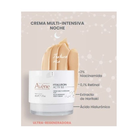AVENE HYALURON ACTIV B3 CREMA NOCHE MULTI INTENSIVA (RETINAL 0.1% + NIACINAMIDA 3% + ACIDO HIALURONI