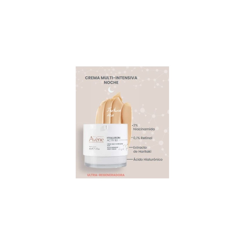 AVENE HYALURON ACTIV B3 CREMA NOCHE MULTI INTENSIVA (RETINAL 0.1% + NIACINAMIDA 3% + ACIDO HIALURONI