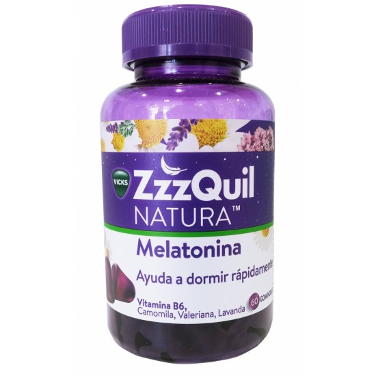 ZZZQUIL NATURA 60 GOMINOLAS SABOR FRUTAS DEL BOSQUE (MELATONINA 1 MG, LAVANDA, CAMOMILA Y VALERIANA