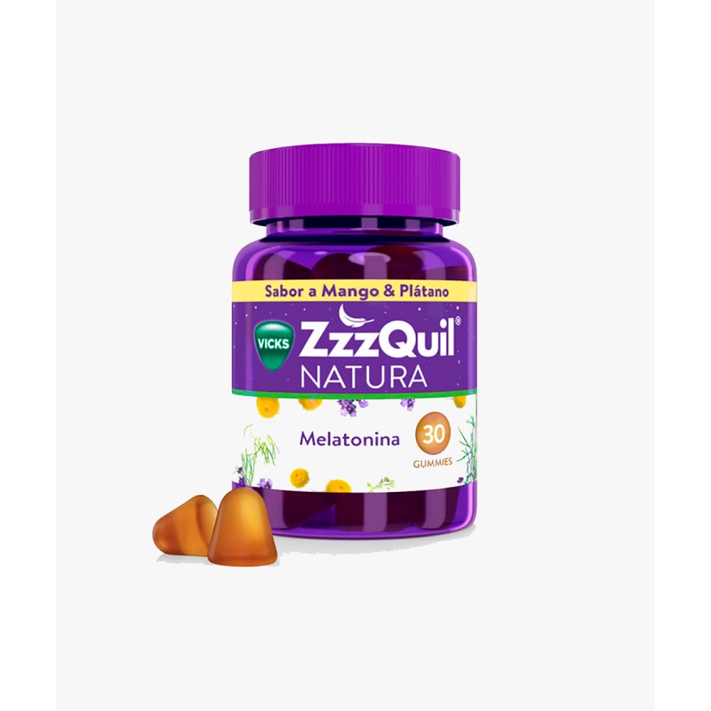 ZZZQUIL NATURA 30 GOMINOLAS SABOR MANGO Y PLATANO (MELATONINA 1 MG, LAVANDA, CAMOMILA Y VALERIANA Y