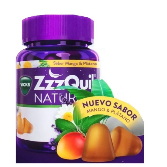 ZZZQUIL NATURA 60 GOMINOLAS SABOR MANGO Y PLATANO (MELATONINA 1 MG, LAVANDA, CAMOMILA Y VALERIANA Y