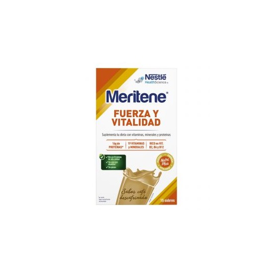 MERITENE FUERZA Y VITALIDAD BATIDO CAFE DESCAFEINADO 15 SOBRES DE 30 GRAMOS