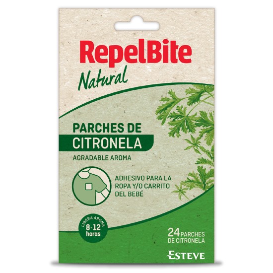 REPEL BITE NATURAL 24 PARCHES REPELENTE CON CITRONELA +0 MESES (MOSQUITOS)
