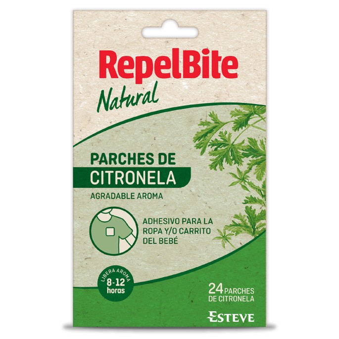 REPEL BITE NATURAL 24 PARCHES REPELENTE CON CITRONELA +0 MESES (MOSQUITOS)