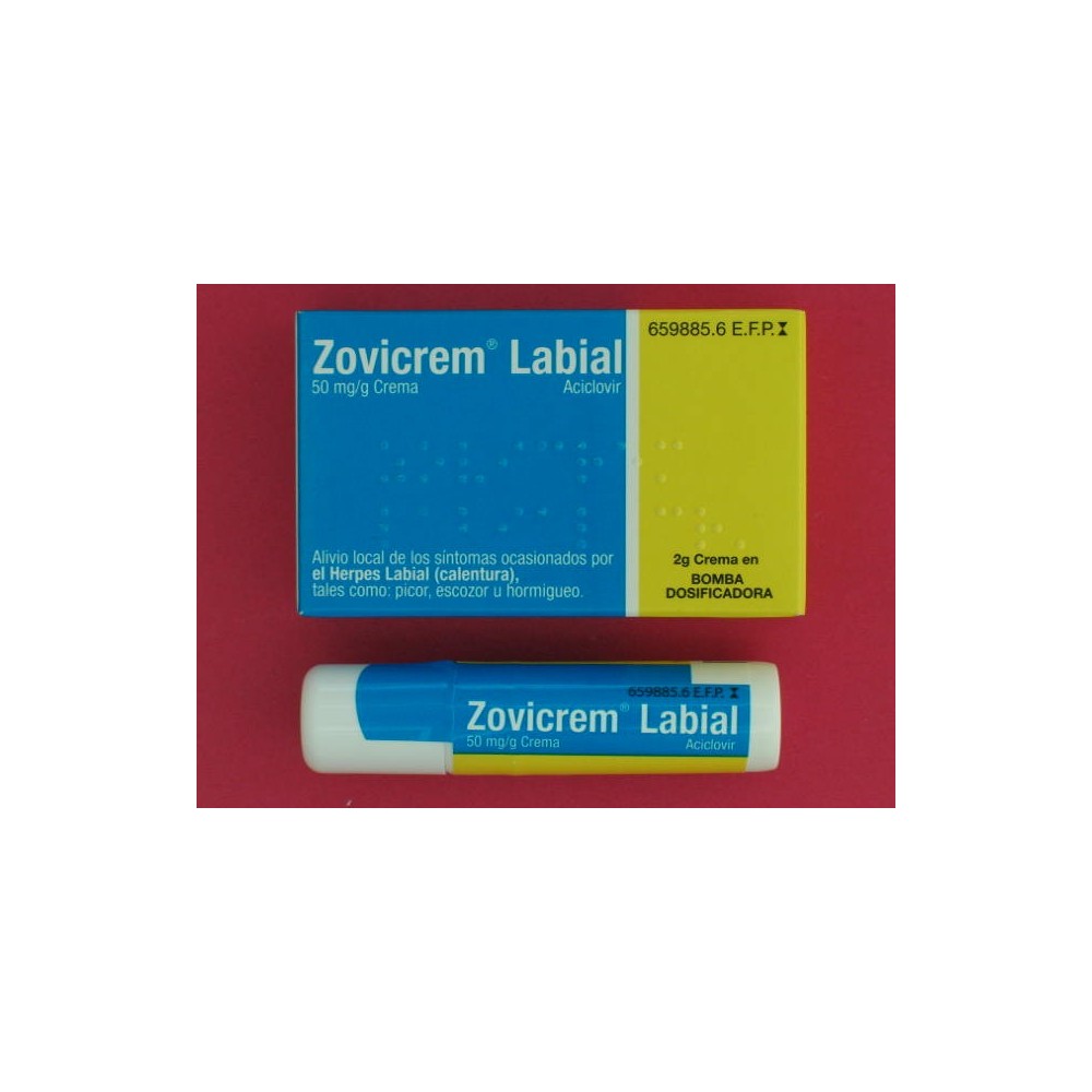 ZOVICREM LABIAL 50 mg/g CREMA 1 TUBO 2 g + BOMBA DOSIFICADORA