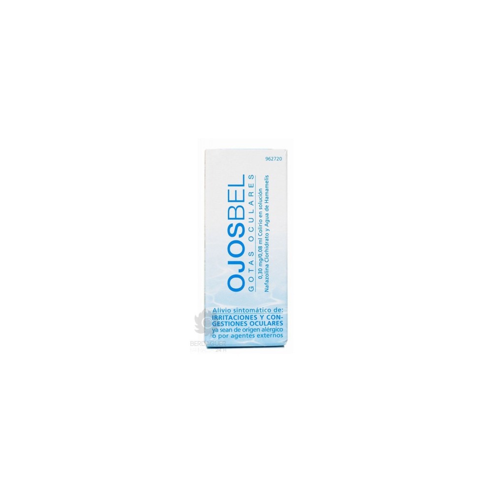 OJOSBEL 0,3 MG/ML + 0,08 ML/ML COLIRIO EN SOLUCION 1 FRASCO 8 ML (AGUA DE HAMAMELIS)